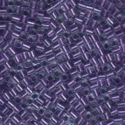 Miyuki Würfel Perlen, Cube, Square Beads 3mm 2607 purplelined metallic Crystal 20gr